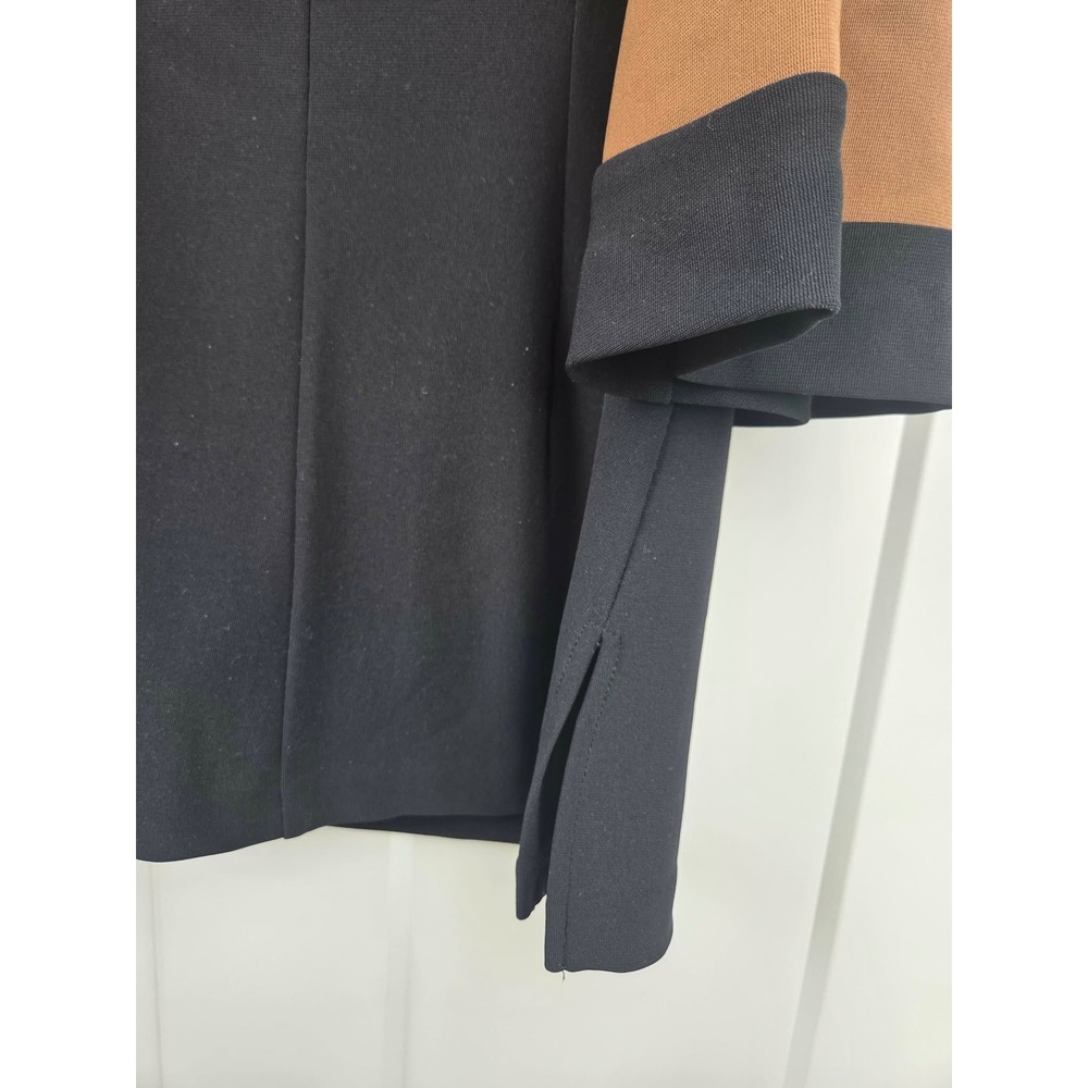 BOSTON PROPER Black Brown Cold Shoulder Cutout Tunic Top Small - Picture 5 of 11